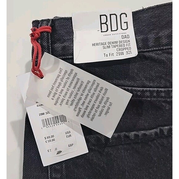 BDG Urban Outfitters Dad Jeans Slim Tapered Fit Cropped Heritage Denim 29x32 NWT - Picture 5 of 16